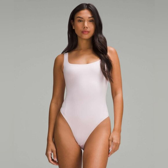 lululemon athletica Tops - Lululemon Wundermost Ultra-Soft Nulu Square-Neck Sleeveless Bodysuit Pink Large